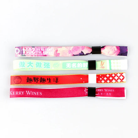 Custom Festival Fabric Woven Wristbands Embroidery Textile Cloth Wrist Bands for Events Custom Wrist Bands Lock