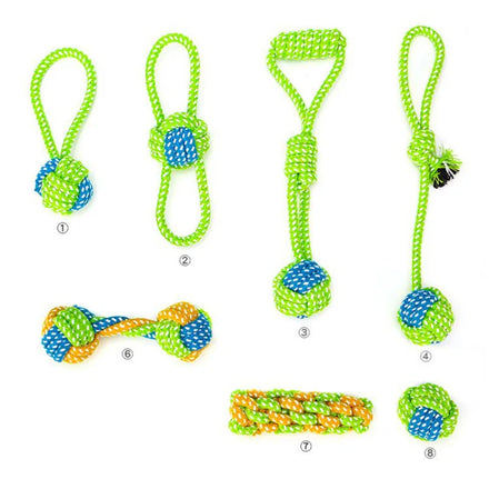 Eco-Friendly Cute Cotton Rope Chew Toy Set for Dogs Cats Small Animals Daily Use Indoor Outdoor