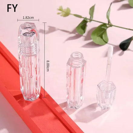 Wholesale Plastic Lip Gloss and Blush Tubes Clear Ribbed Empty Liquid Container for Cosmetics Crystal Lip Gloss Tubes