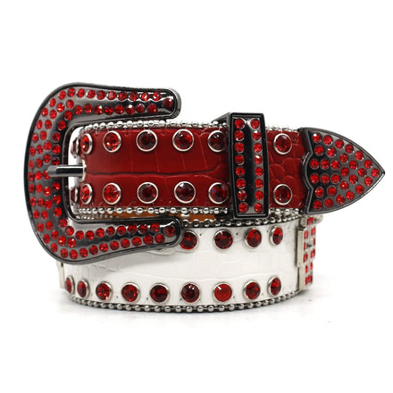Customized Rhinestone Belt Factory Direct Sales Shiny Ruby Rhinestone Punk Trend French Rhinestone Belt