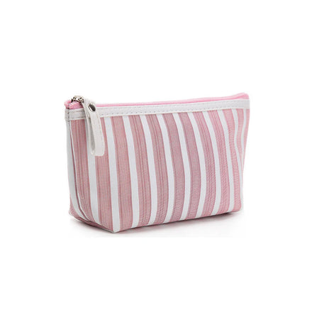 Wholesale Fashion Striped Makeup Clutch PVC Cosmetic Bag Personalized Make up Travel Bag Stripe Makeup Pouch