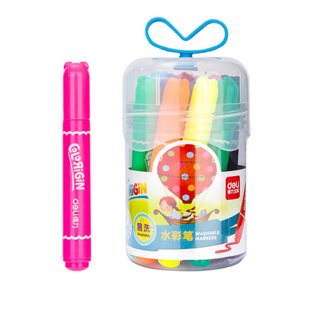 Deli 70727 12pcs/barrel Watercolor Pen for Kids Children's Painting Graffiti Color Pen 96barrel*12pcs=1152pcs Per Carton Set