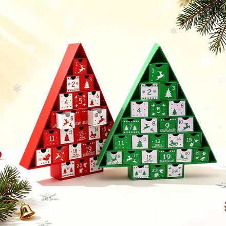 Custom Color logo Printing Luxury Creative Mysterious Cosmetics Beauty Christmas Advent Calendar Tree Shaped Gift Packaging Box
