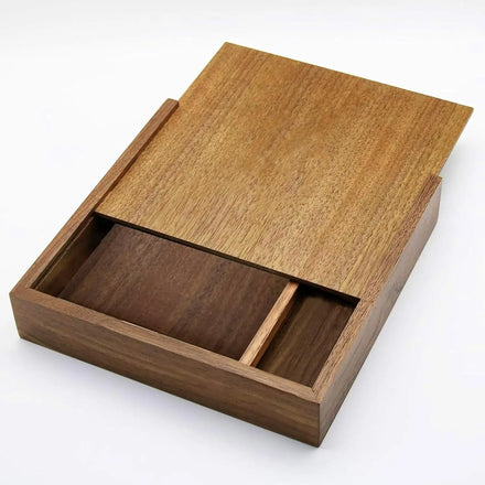 Wooden Walnut Box with Sliding Lid Suitable for Couples Wedding Gifts Photo Storage Box/jewelry Gift Box/wooden Decoration Box