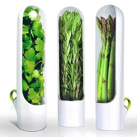 Best Seller Transparent White ABS Refrigerator Herb Saver Best Freshness Keeper Food Spices Spice Tools Storage Container Box