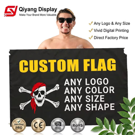 Custom Flags Supplier Professional Large Screen Printed Flag with Logo