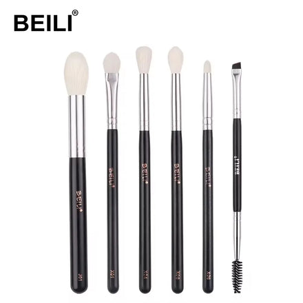 BEILI Professional Hot Sale Goat Hair Nature Hair Black Wooden Durable Eyebrow Pencil Makeup Brush Set Eyeshadow Brushes Custom