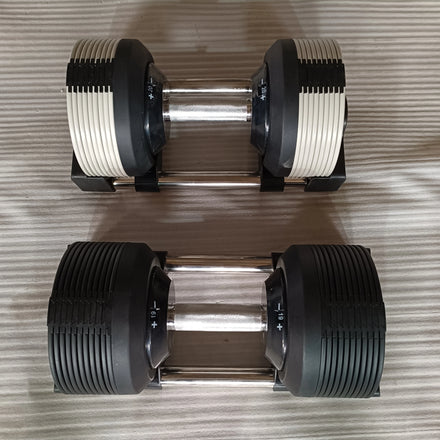 Wholesale 32KG Adjustable Dumbbell 1KG Increment Free Weights Chrome Coated Dumbbells