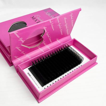 Abonnie Private Label Matte Black Volume Eyelash Extension Lash Trays Wholesale Supplies Dark Silk Black Velvet Cashmere Lash