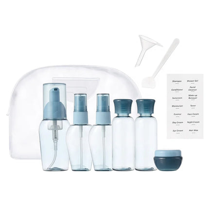 Travel Size Containers Bottles Blue Scrub 10ml 40ml 50ml Refillable Liquid Squeezable Travel Toiletries Lotion Bottles