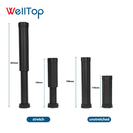 Adjustable Plastic & Metal Furniture Legs Black Hospital Use Modern Design 12-32cm Height Adjustable