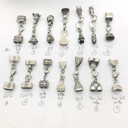 BXNK010 Stainless Steel Multi Skull Head Shape Crucifix Anchor Shape Bead Clasp for Bracelet in Stock