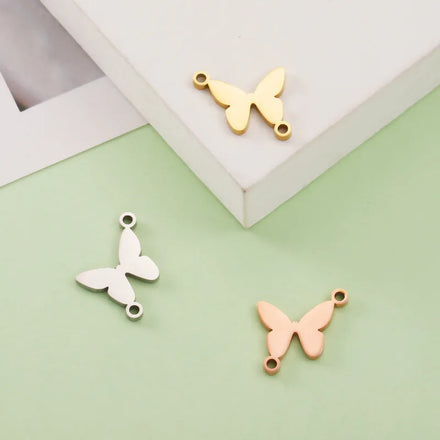 Factory Customization Personalized Mirror Polished Stainless Steel Hollow Pet Blank Butterfly Fine Pendant Jewelry Wholesale