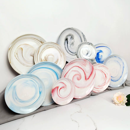 810Grey and Brown Color Choice Marble Porcelain Dishes Plate Ceramic Dinner Plate Dinnerware Charger Plate in Stock Sale