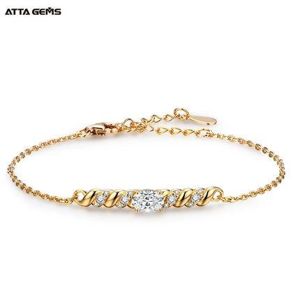 ATTA-Factory Wholesale D Color Moissanite Bracelet Bracelet 18k Gold Plated Moissanite Tennis Bracelet With GRA Certificate