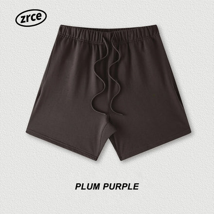 OEM ODM Summer 440G 100% Cotton Solid Breathable Elastic Waist Mid Hip Hop Fashion Heavyweight Workout Gym Shorts for Men