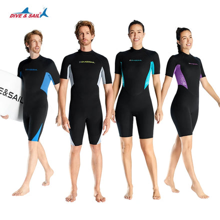 DIVE&SAIL Premium 1.5mm Neoprene Back Zipper ultra Stretch Anti Jellyfish scuba Wetsuits Water Sports
