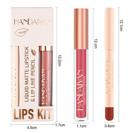 Luxury Gift Kit Box for Lipgloss Vegan Matte Long Lasting Lipgloss Make up Glitter Lipgloss and Lip Liner Set Wholesale