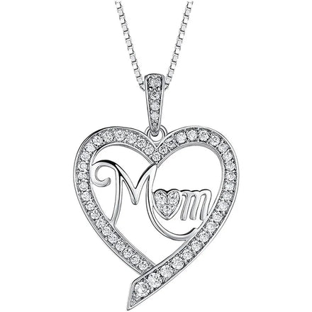CAOSHI New Arrival Mother's Day Necklaces for Mom Luxury Cubic Zirconia Silver Plated Letter Mom Love Gift Necklaces Jewelry