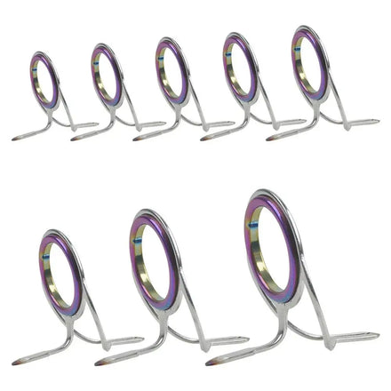 10PCS a Pack Fishing Rod Guide Repair Kit Ceramic Ring Stainless Steel Double Foot Fishing Pole Rod Guides Fishing Accessories