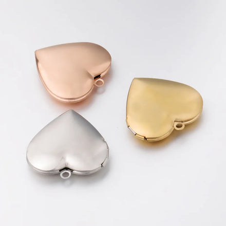 Trendy Peach Customized Blank Heart Locket Photo Box Stainless Steel Pendant for Women Necklace Accessories Jewel