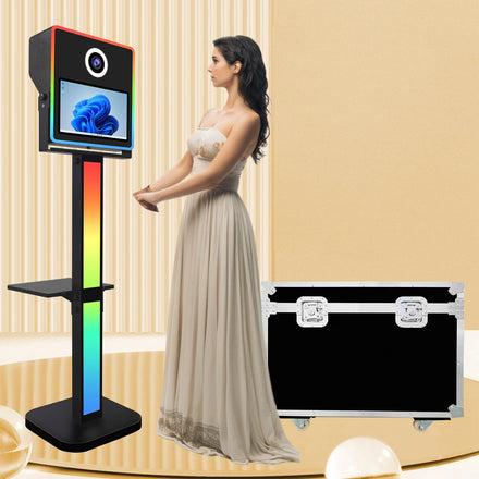 Wholesale Photobooth Machine Compatible With Printer Selfie Photo Booth LED Light Strips DSLR Photo Booth Shell for Events Party