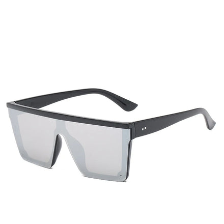 Trendy New Luxury Designer Sunglasses for Men Women Square Frame PC UV400 One-Piece Lens Colored Style