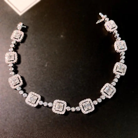 in Stock 18K Pure Gold Tennis Bracelet with 2.45ct Natural round VS FG Diamond Diamond Bracelets & Bangles