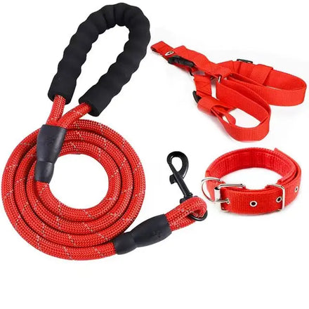Adjustable Nylon Pet Harness with Reflective Vest Personalized Neoprene Dog Collar Leash Set Printed Pattern Buckle Type