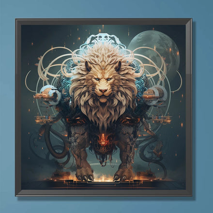 1PC 30*30cm DIY Mechanical Lion Diamond Painting Full Round Beads Creative Diamond Painting Kit for Gifts