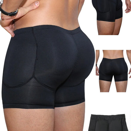 Men's Breathable Knitted Underwear Quick Ship Padded Panties and Boxers Thigh and Hips Shaper Butt Lifter