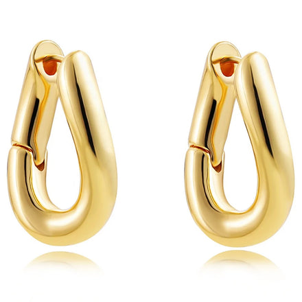 Personalized Versatile Brass Electroplated 18k Gold Twist Hoop Earrings for Women Jewelry Customized