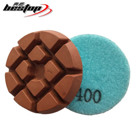 Wholesale High-Performance 10mm Diamond + Metal Powder Polishing Pads Customizable OEM Abrasive Pad 30#-3000# Grits Hook Loop