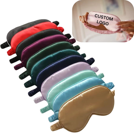 Anthrive 2026 Wholesale Custom Logo Satin Silk Sleep Eye Cover Eyemask Sleeping Night Eye Shade Sleep Mask With Elastic Strap