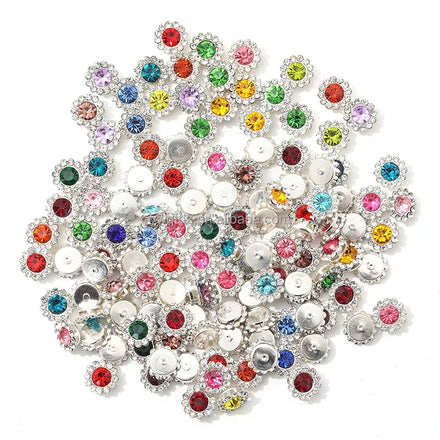 Hot Selling Crystal Rhinestone 12mm Silver Bottom Bracket Used for Sewing Clothing and Wedding Dresses