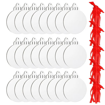 24PCS/Lot New Christmas Item MDF Blanks Sublimation Light Bulb Shape Ornament for Heat Press Logo Print