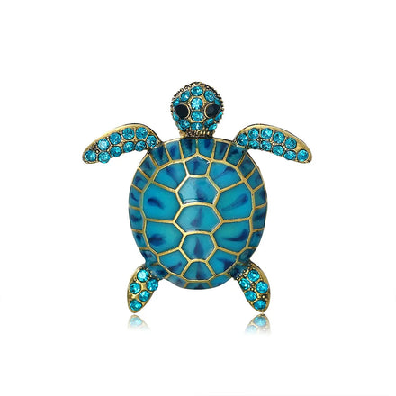 Personalized Crystal Turtle Brooch 2024 Summer Beach Jewelry Vintage Enamel Turtle Brooches