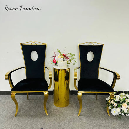 Wholesale Luxury Style Stainless Steel Chair Dining Chair Chair with Armrests