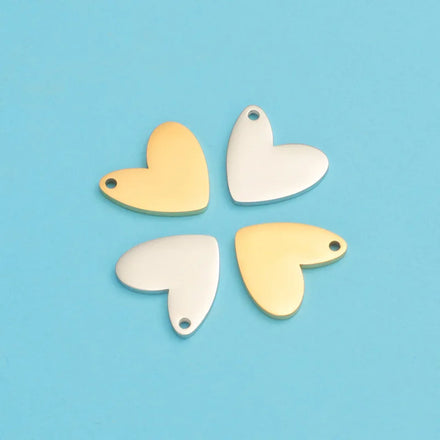 High Quality Customized Blank Laser Engrave Mirror Polish Charm Stainless Steel 18k Gold Plated Heart Style Dog Pendant