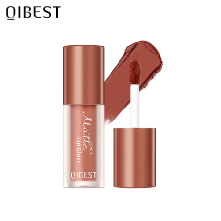 QIBEST 12 Color New Lip Glaze Matte Lip Gloss Liquid Lipstick Long-lasting Moisturizing Matte Beauty Lip Makeup