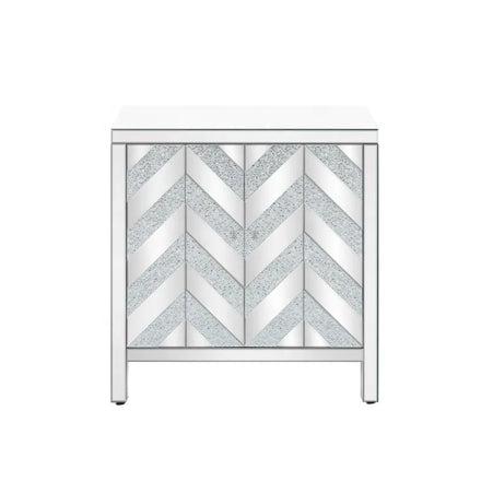 U.S. Retail Free Shipping Mid-Century Modern Elegant Living Room Furniture Panel Sideboard 4-Compartment Glass Mirror Trim