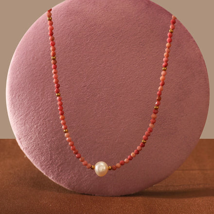 INS Handmade Chokers Necklaces Collection for Women Luxury Natural Stone Lapis Amazonite Freshwater Pearl Beads Stainless Steel