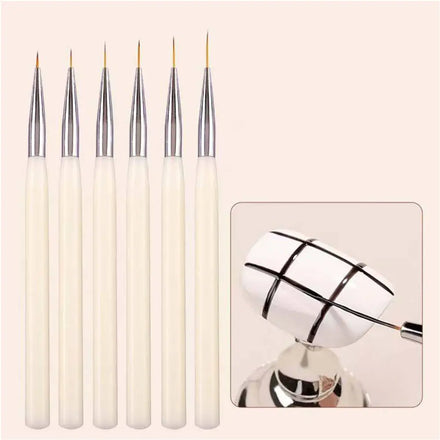 Professional Hot Selling White Wood UV Gel Nails Art Synthetic Hair Custom Private Label 5mm 7mm 9mm 11mm 13mm 15mm Nail Liner