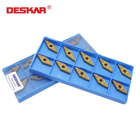 DESKAR CNC Lathe Turning Tools with Sharp Carbide Inserts Machining Cut Blades VNMG160404 160408 160412-TM LF9018 OEM Supported