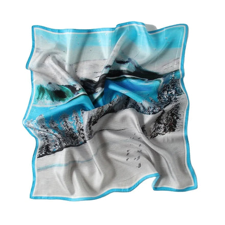 Custom Digital Printed Head Silk Hair Scarf Bandana Designer Wholesale Satin Silk Twill Scarf Women Printing square Scarves