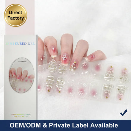 Wholesale Custom DIY Waterproof 3D Nail Art Wraps Matte Sticker Eco-friendly Decals Strips Semi-Cured Gel Polish