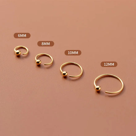 Fashion Jewelry 925 Sterling Silver Ear Hook Gold Ball Stud Earrings Female Earrings