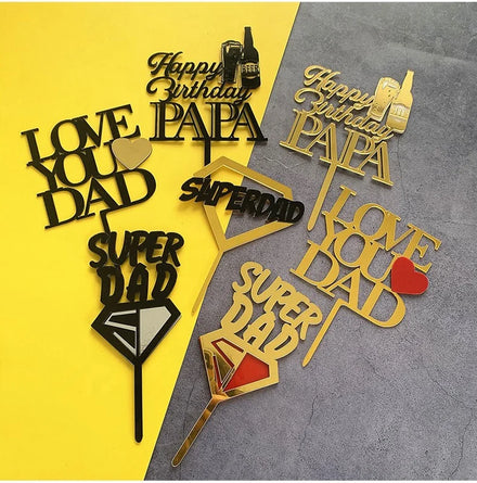 New Arrival Super Dad Cake Toppers for Christmas Graduation Easter Parties Show Dad Your Love with These Festive Decorations