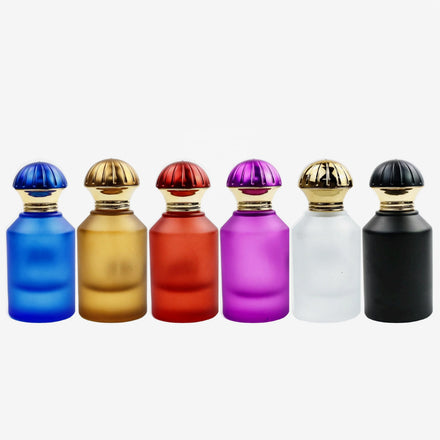 30ml 50ml Cylindrical Colored Frosted Glass Perfume Bottle Luxury High-end Perfume Bottle with Ball Cap