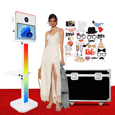 15.6 Inch Touch Screen DSLR Photo Booth Machine Portable Selfie Compatible with Printer Flight case Camera Photobooth Shell